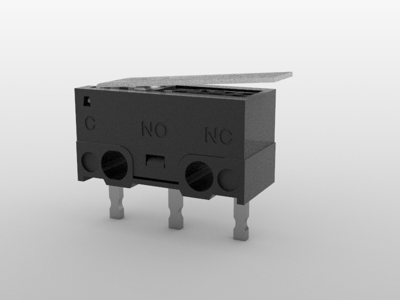 微动开关超小型杠杆SPDT通孔。高H6,6 x宽L12,8 x宽5.8毫米